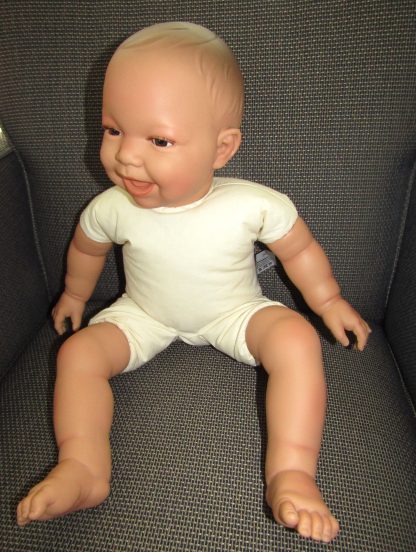 AD3b Levensechte Babypop softbody Naomi bruine ogen in velours pakje 53 cm - Afbeelding 9