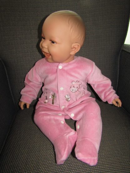 AD3b Levensechte Babypop softbody Naomi met bruine ogen roze velours pakje 53 cm - Afbeelding 22