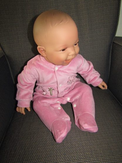 AD3b Levensechte Babypop softbody Naomi met bruine ogen roze velours pakje 53 cm - Afbeelding 10