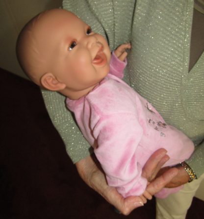 AD3b Levensechte Babypop softbody Naomi met bruine ogen roze velours pakje 53 cm - Afbeelding 18