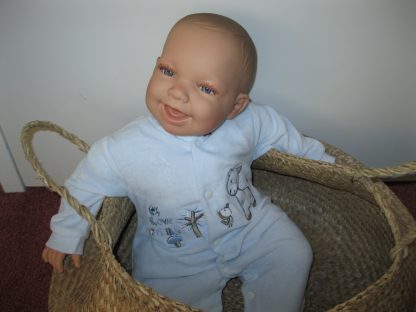AD3f Levensechte Babypop soft body Naomi blauwe ogen velours pakje 53 cm - Afbeelding 12