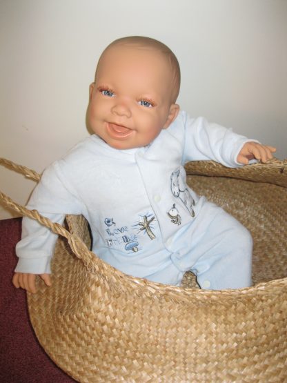 AD3f Levensechte Babypop soft body Naomi blauwe ogen velours pakje 53 cm - Afbeelding 7