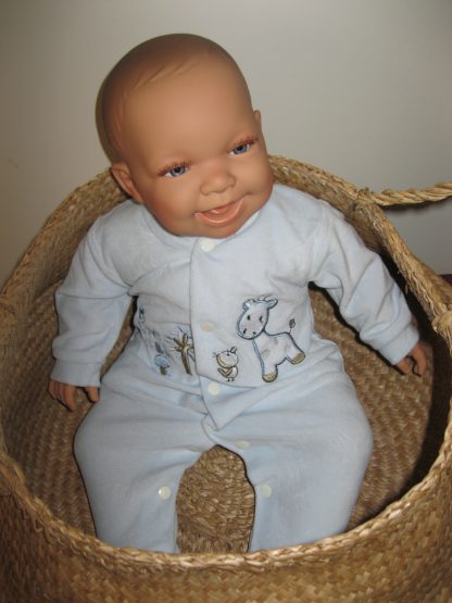 AD3f Levensechte Babypop soft body Naomi blauwe ogen velours pakje 53 cm - Afbeelding 11