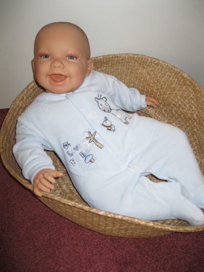 AD3f Levensechte Babypop soft body Naomi blauwe ogen velours pakje 53 cm - Afbeelding 2
