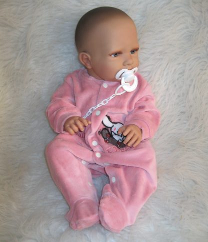 ADK0a Levensechte Babypop Newborn Meisje full body blank 52 cm in pakje met speen - Afbeelding 4