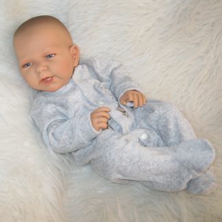 ADK1f Levensechte Babypop Newborn Jongen full body blank 52 cm in velours pakje