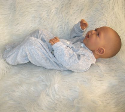 ADK Levensechte Babypoppen set new born meisje en jongen 52 cm in velours pakje - Afbeelding 5