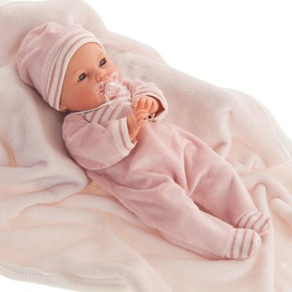 AJ0 Antonio Juan babypop slaapogen met geluid kleding deken en speen 37 cm - Afbeelding 2