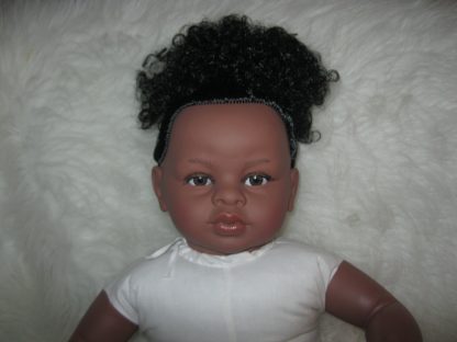 SB37a Berbesa soft body pop donker krullend haar hoge staart met kleding 62 cm - Afbeelding 15