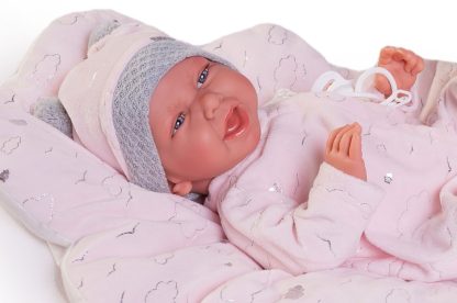 AJ16 Antonio Juan pop babypop soft body met roze kleding kussen en speen 42 cm - Afbeelding 4