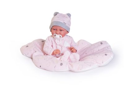 AJ16 Antonio Juan pop babypop soft body met roze kleding kussen en speen 42 cm - Afbeelding 2
