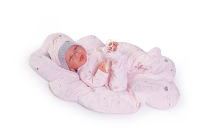 AJ16 Antonio Juan pop babypop soft body met roze kleding kussen en speen 42 cm - Afbeelding 5