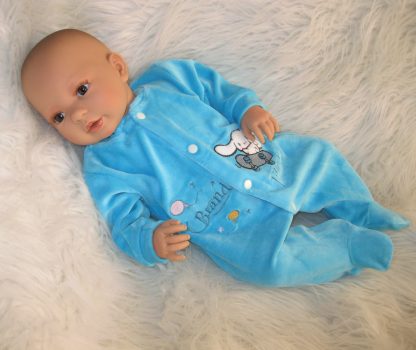AD9i Levensechte Babypop Leoni soft body bruine ogen in velours pakje met speen 52 cm - Afbeelding 24