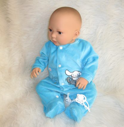 AD9i Levensechte Babypop Leoni soft body bruine ogen in velours pakje met speen 52 cm - Afbeelding 18