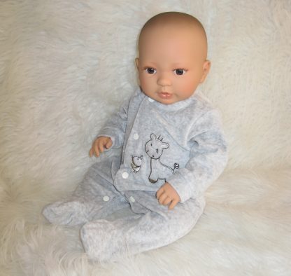 AD9b Levensechte Babypop Leoni soft body bruine ogen in velours pakje met speen 52 cm - Afbeelding 23