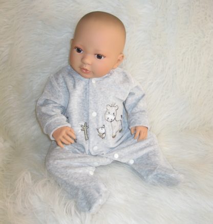 AD9b Levensechte Babypop Leoni soft body bruine ogen in velours pakje met speen 52 cm - Afbeelding 20