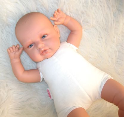 AJ12b Antonio Juan levensechte babypop babydo blauwe ogen in kleding speen 50 cm - Afbeelding 8