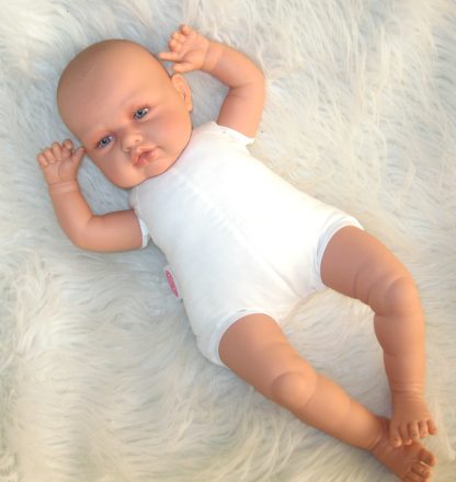 AJ12b Antonio Juan levensechte babypop babydo blauwe ogen in kleding speen 50 cm - Afbeelding 7