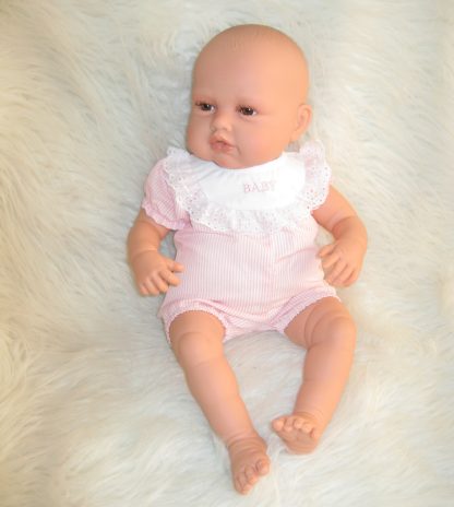 AJ12a Antonio Juan levensechte babypop Babydo bruine ogen in kleding speen 50 cm - Afbeelding 6