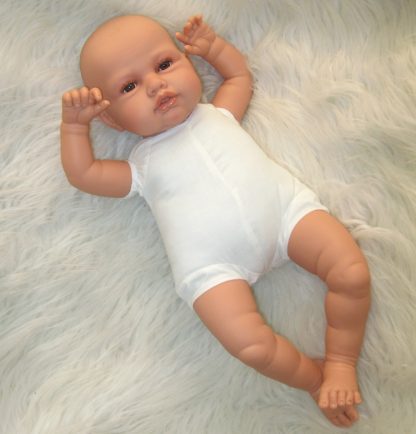 AJ12a Antonio Juan levensechte babypop Babydo bruine ogen in kleding speen 50 cm - Afbeelding 7