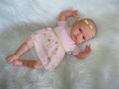 AJ12a Antonio Juan levensechte babypop Babydo bruine ogen in kleding speen 50 cm - Afbeelding 19