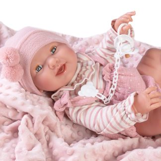 AJ13a Antonio Juan levensechte babypop fullbody met slaapogen kleding speen 42 cm