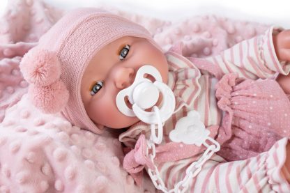 AJ13a Antonio Juan levensechte babypop full body met slaapogen kleding speen 42 cm