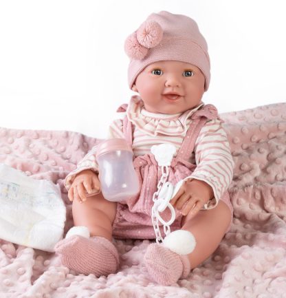 AJ13a Antonio Juan levensechte babypop full body met slaapogen kleding speen 42 cm - Afbeelding 5