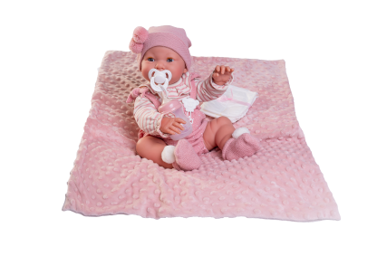 AJ13a Antonio Juan levensechte babypop full body met slaapogen kleding speen 42 cm - Afbeelding 22