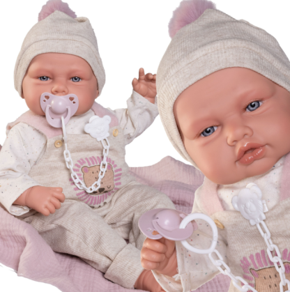 AJ0 Antonio Juan levensechte babypop babydoo met kleding deken en speen 50 cm - Afbeelding 9
