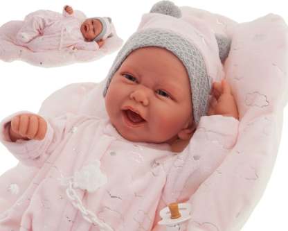 AJ16 Antonio Juan pop babypop soft body met roze kleding kussen en speen 42 cm - Afbeelding 9