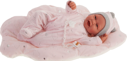 AJ16 Antonio Juan pop babypop soft body met roze kleding kussen en speen 42 cm - Afbeelding 7