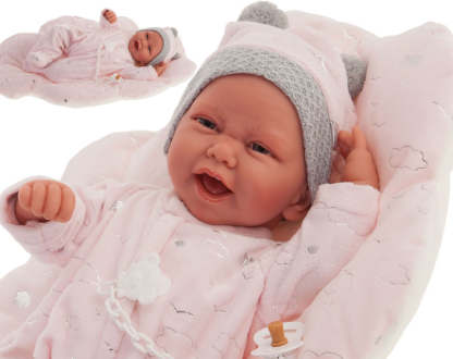 AJ16 Antonio Juan pop babypop soft body met roze kleding kussen en speen 42 cm - Afbeelding 10