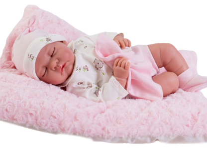 AJ15a Antonio Juan pop babypop softbody slapend met kleding en zacht kussen 40 cm - Afbeelding 3