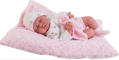 AJ15a Antonio Juan pop babypop softbody slapend met kleding en zacht kussen 40 cm - Afbeelding 17