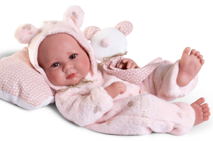 AJ06 Antonio Juan levensechte babypop meisje full body met bruine ogen 42 cm - Afbeelding 14