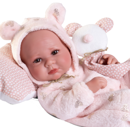 AJ06 Antonio Juan levensechte babypop meisje full body met bruine ogen 42 cm - Afbeelding 3