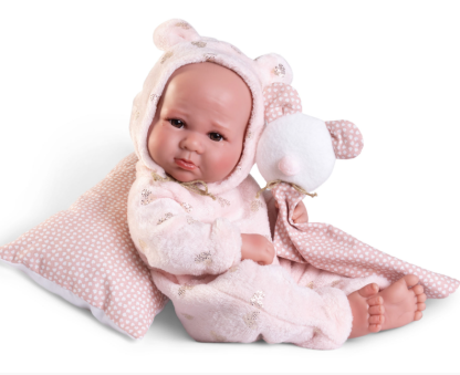 AJ06 Antonio Juan levensechte babypop meisje full body met bruine ogen 42 cm - Afbeelding 2