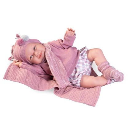 AJ11d Antonio Juan Mijn eerste reborn baby grote babypop met kleding deken en speen 52 cm - Afbeelding 2