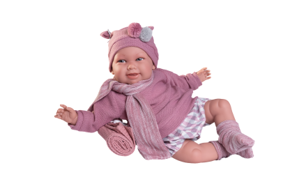 AJ11d Antonio Juan Mijn eerste reborn baby grote babypop met kleding deken en speen 52 cm - Afbeelding 5