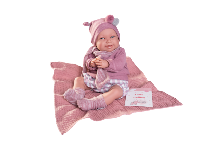 AJ11d Antonio Juan Mijn eerste reborn baby grote babypop met kleding deken en speen 52 cm - Afbeelding 3