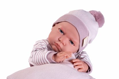AJ11g Antonio Juan Mijn eerste reborn baby grote babypop in roze kleding en kussen 52 cm - Afbeelding 3