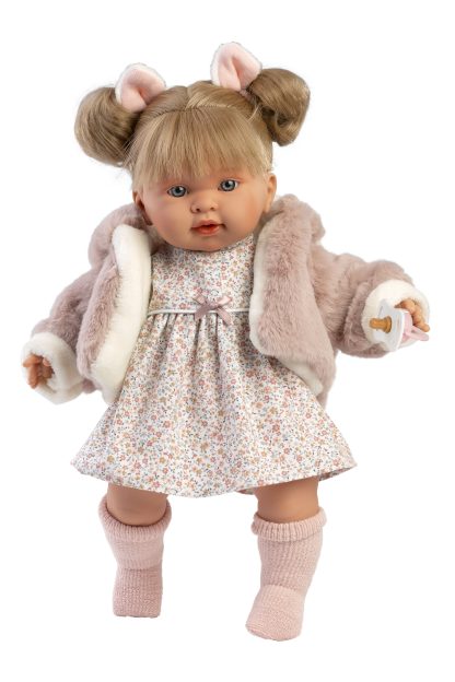 L18a Llorens babypop softbody pop blond haar geluid kleding en speen 42 cm - Afbeelding 8