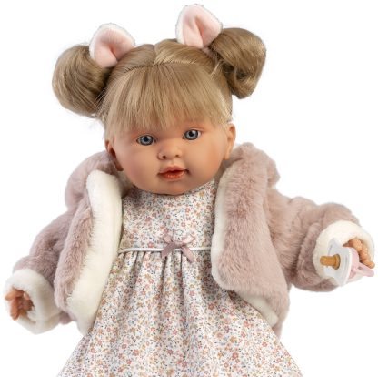 L18a Llorens babypop softbody pop blond haar geluid kleding en speen 42 cm - Afbeelding 6