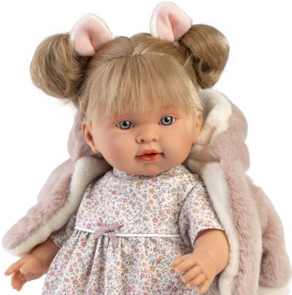 L18a Llorens babypop softbody pop blond haar geluid kleding en speen 42 cm - Afbeelding 4