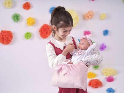 L00d Llorens levensechte babypop meisje full body in kleding en slaapzak 40 cm - Afbeelding 6