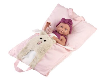 L00a Llorens levensechte babypop meisje fullbody met kleding en slaapzak 40cm - Afbeelding 3