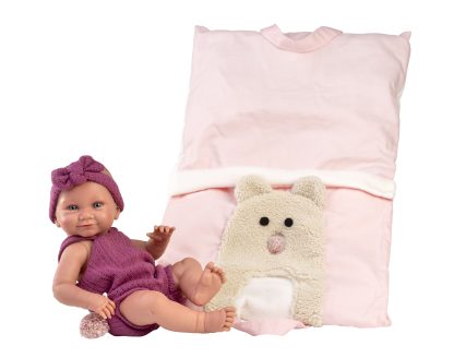 L00a Llorens levensechte babypop meisje fullbody met kleding en slaapzak 40cm - Afbeelding 4