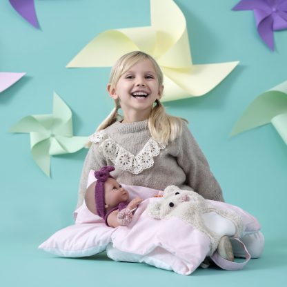 L00a Llorens levensechte babypop meisje fullbody met kleding en slaapzak 40cm - Afbeelding 5
