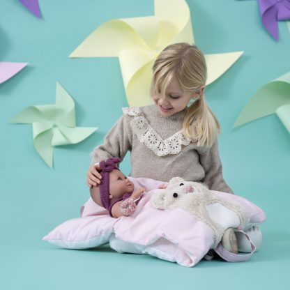 L00a Llorens levensechte babypop meisje fullbody met kleding en slaapzak 40cm - Afbeelding 17